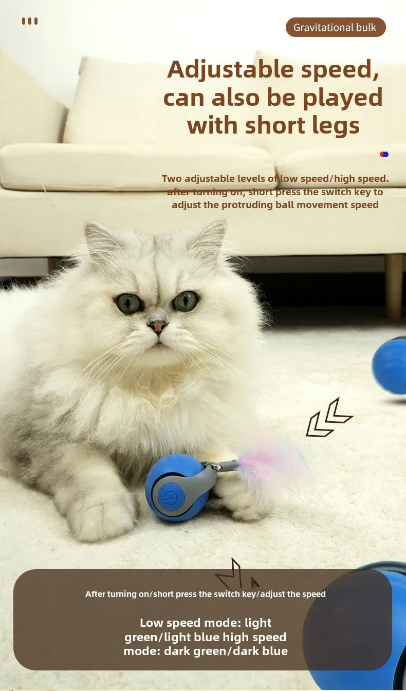 Smart Cats Toy Ball Electric Ball for Cats With Feather Teaser Intelligent Automatic Movement Active Scrolling Pet Toys Supplies Beauty World Shop
