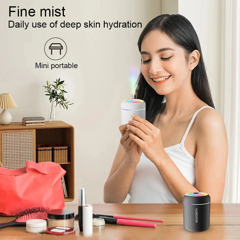 HOMEFISHMini Air Humidifier Usb Aroma Diffuser Essential Oil Purifier Cool Mist Sprayer  Home BedroomLED Desktop humidificador Beauty World Shop