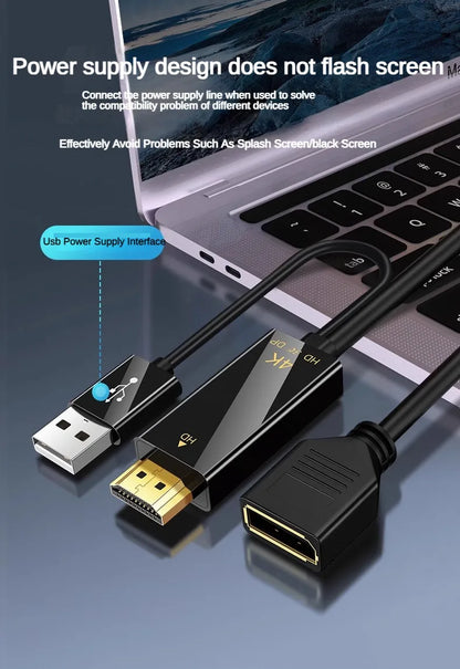 HDMI-Compatible To DisplayPort Cable 4K@60Hz 2K@120Hz HDMI-Compatible Source To DP Display Monitor Cable for PC Laptop PS5 Xbox Beauty World Shop