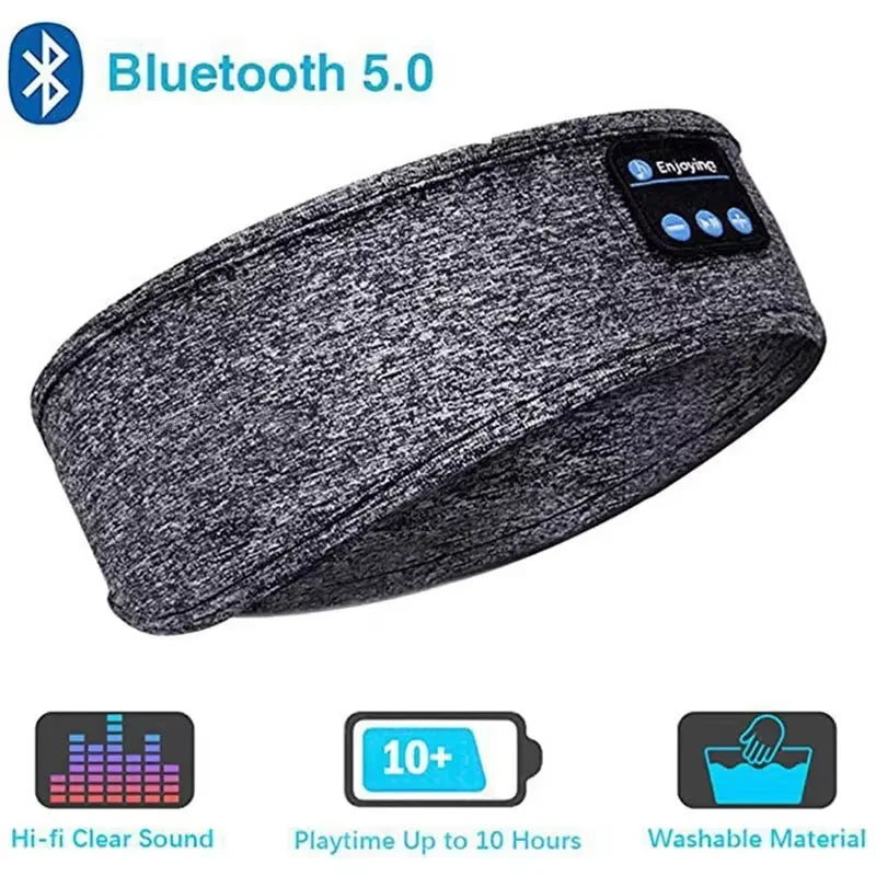 HOMEFISH BT Earphones Sports Sleeping Headband Elastic Wireless Headphones Music Eye Mask Wireless Bluetooth Headset Headband Beauty World Shop