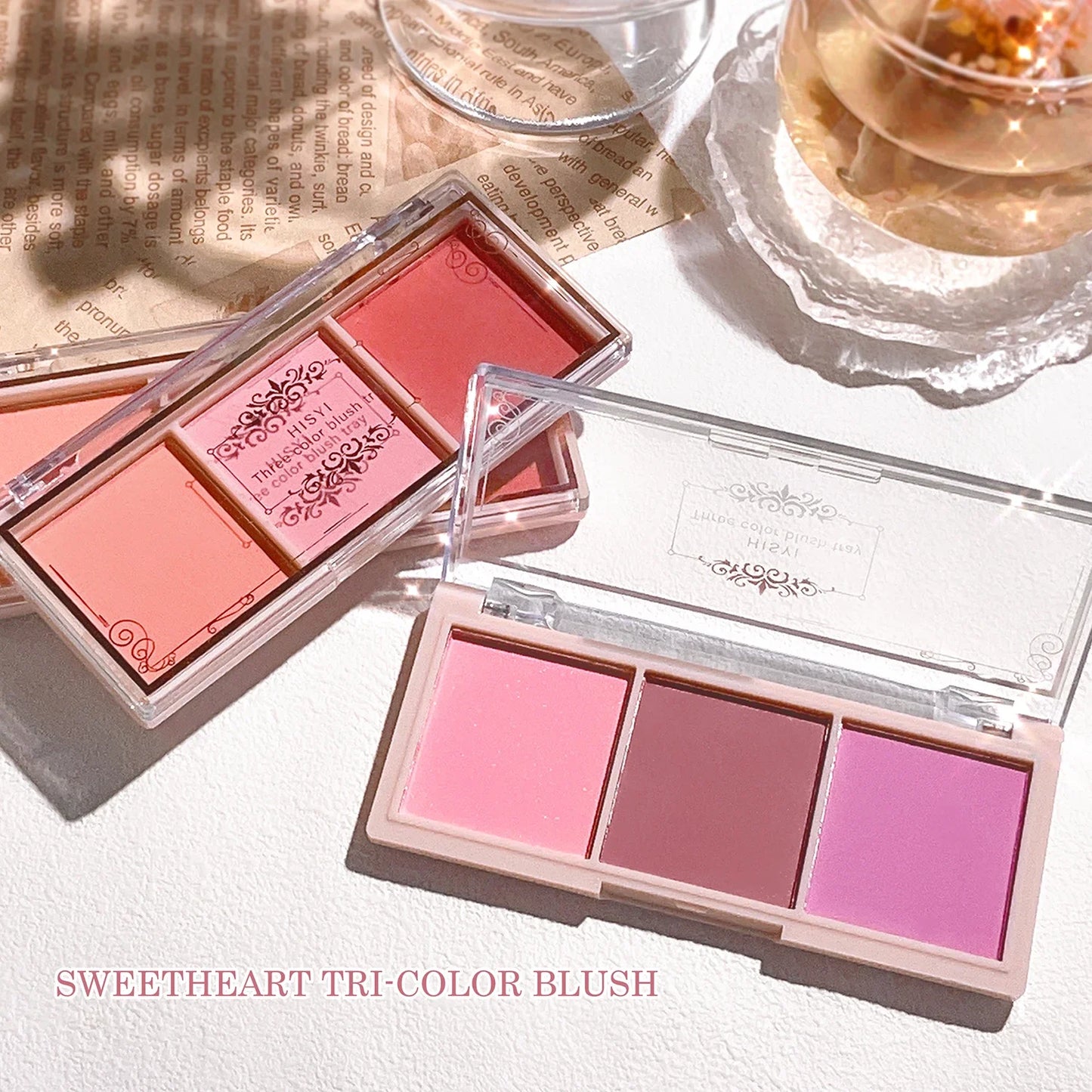 3-Color Cheek Red Plate Nude Makeup Natural Matte Milk Tea Orange Eye Shadow Makeup Lasting High Color Rendering Invisible Beauty World Shop