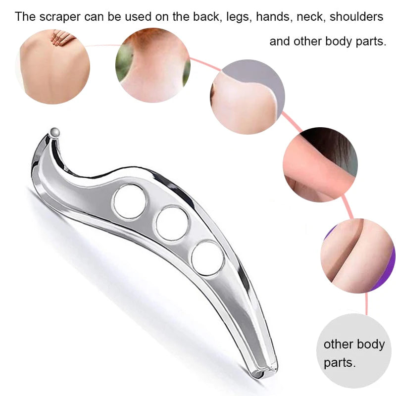 Stainless Steel Gua Sha Muscle Fascia Scraper Tool Skin Scraping Massage Tool Body Shoulder Back Arm Leg Massage Care Beauty World Shop