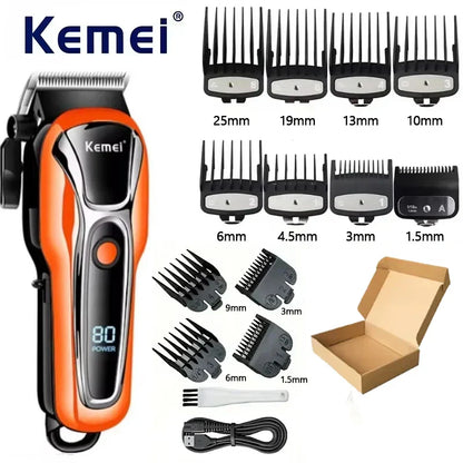 Kemei PG1990A USB Rechargeable Electric Hair Clipper Professional Cordless Men Hair Trimmer Men's Hair Cutting Machine Trimmer Beauty Trend Shop