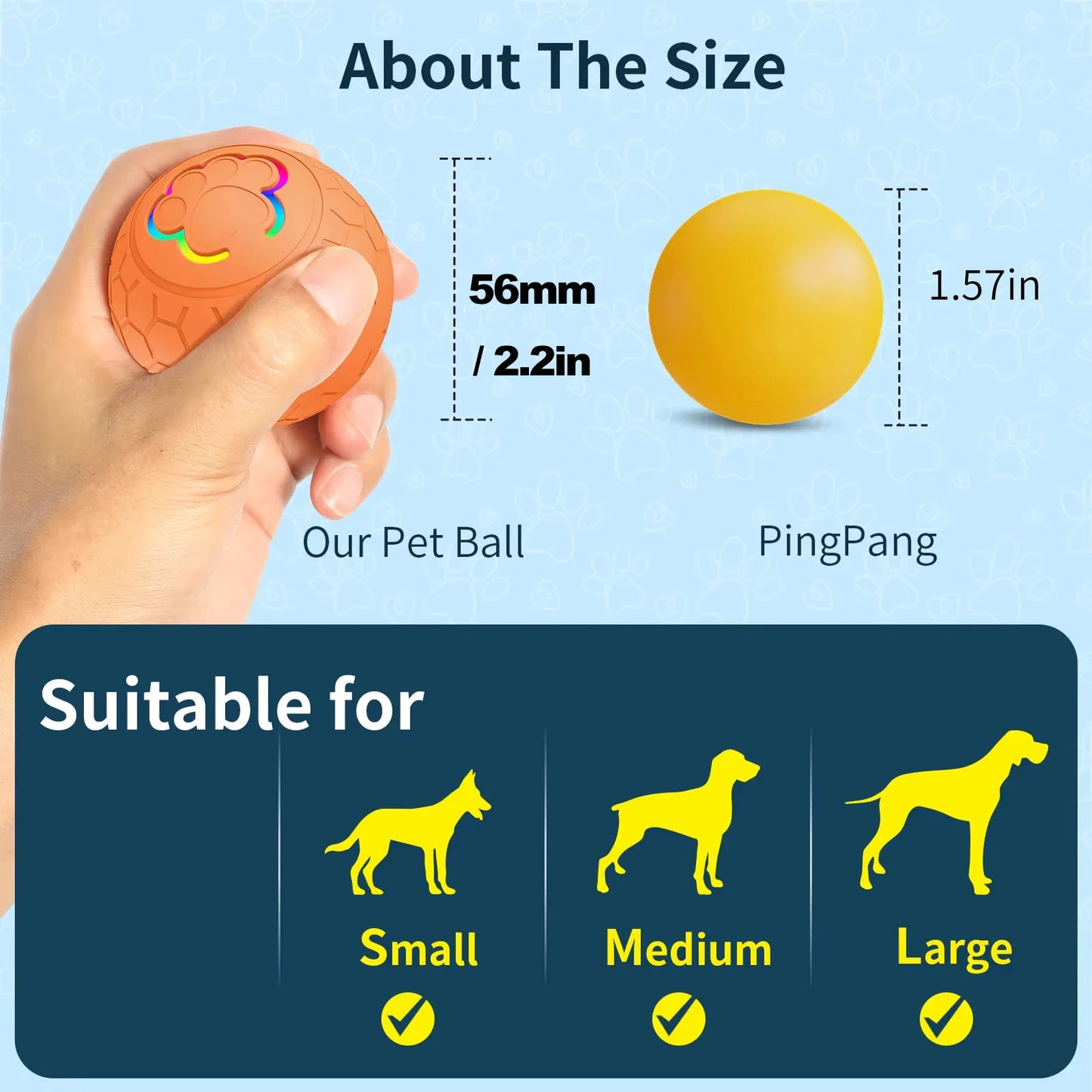 Smart Dog Toy Ball Electronic Interactive Pet Toy Ball USB Automatic Bouncing Rolling Toy Ball With RGB Lights Puppy Cat Product Beauty World Shop