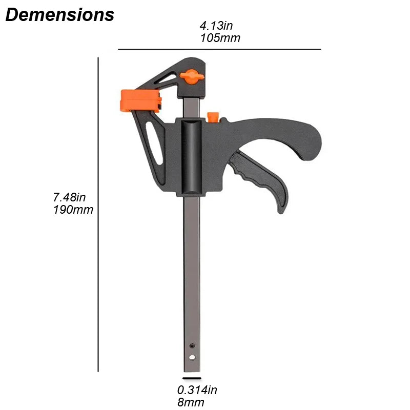 Woodworking Clamp F Hard Quick Release Ratchet Speed Squeeze Clip Kit Long Carpenter Set Nylon Gadget Work Bar Hand Tool 4inch Beauty World Shop