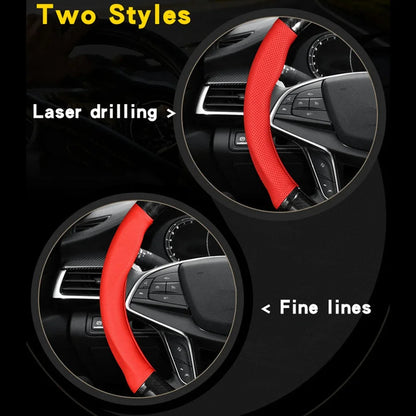 Universal Car Steering Wheel Cover Carbon Fiber Leather Three-dimensional Anti Slip, Timple And Fashionable Car Accessories Beauty World Shop