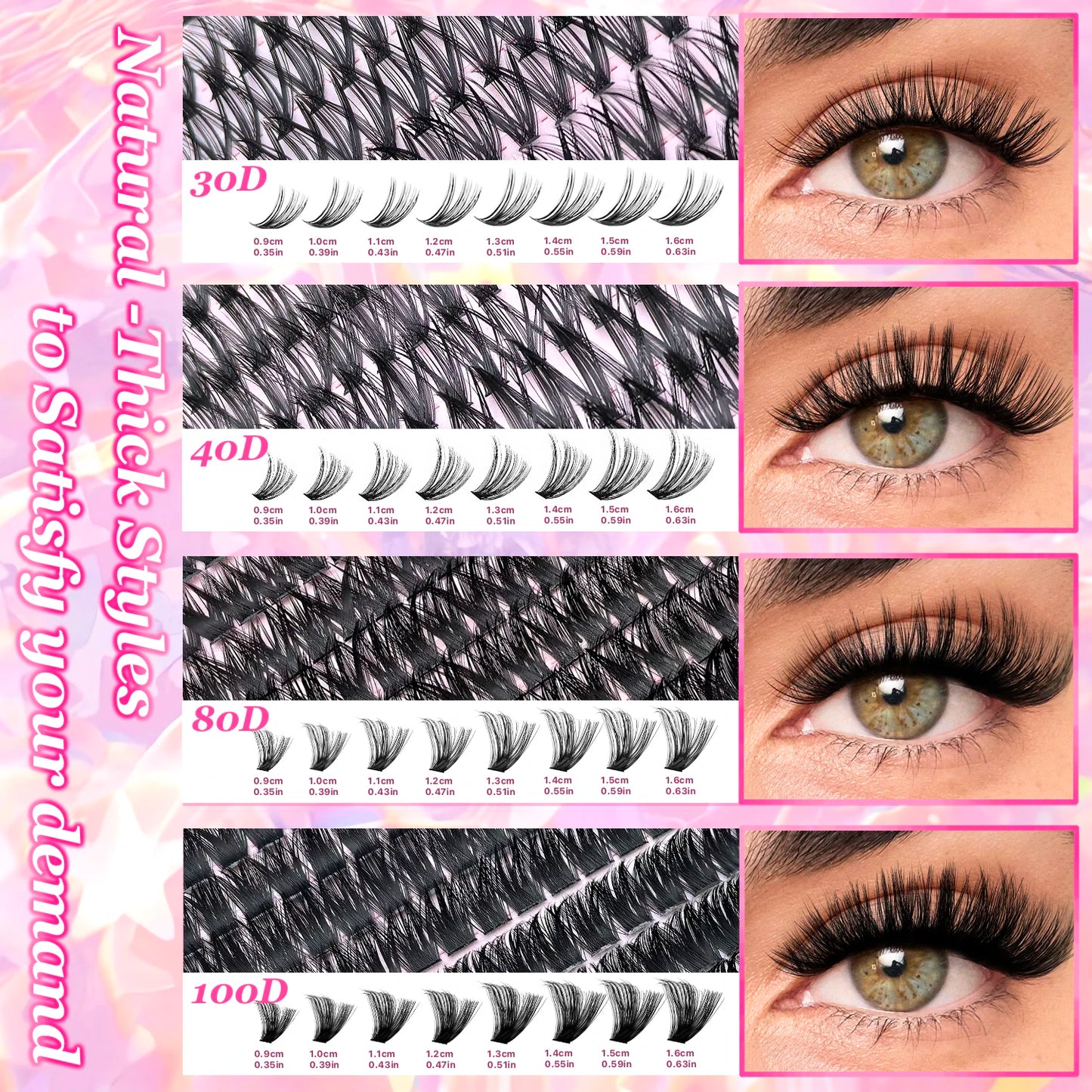 DIY Lash Extension Kit Clusters Individual Eyelashes Kit 9-16mm with Bond and Seal Wispy Natural Mange Lashes Beauty World Shop