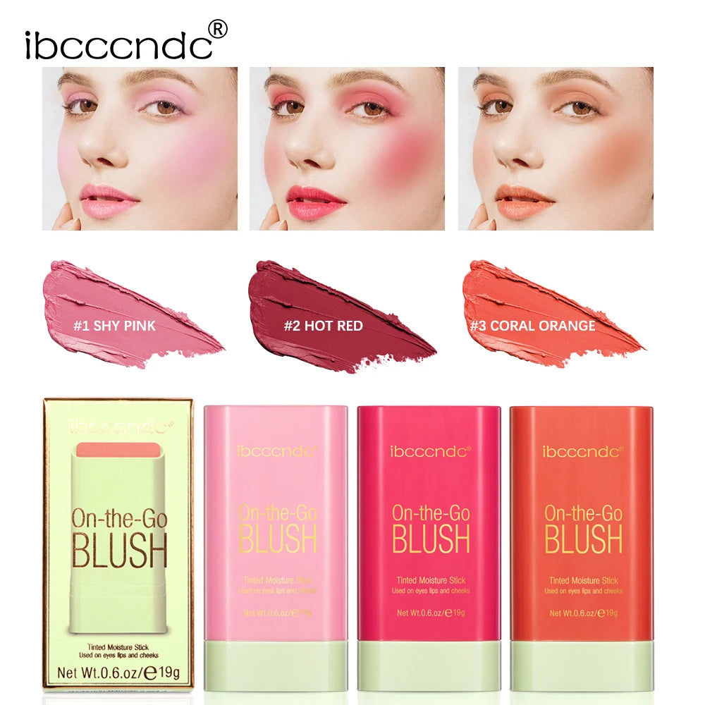 Make Up Functional Blush Stick Easy Color Rouge Blusher Cream Waterproof High Color Rendering Brightening Skin Tone Hot Beauty World Shop