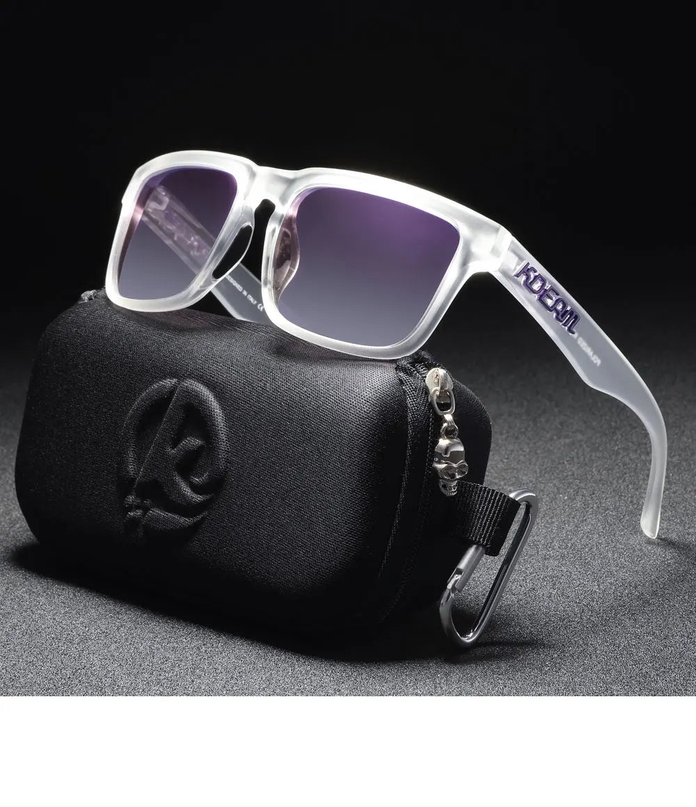 KDEAM Men's Polarized Sunglasses Square Casual Outdoors Sun Glasses Women Unisex Sunglass For Couple With Zipper Case Beauty World Shop
