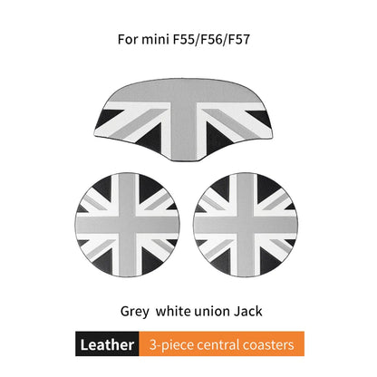 Union Jack Coffee Cushion Storage Groove Protect Coaster Car Cup Anti Slip Pad Mat For MINI Cooper F55 F56 F54 F60 Accessories Beauty World Shop