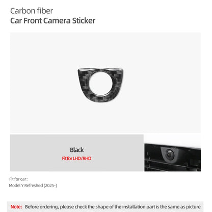 For Tesla Model Y Juniper 2025- Carbon Fiber Car Styling Head Front Camera Protector Stickers Trim Auto Decoration Accessories Beauty World Shop