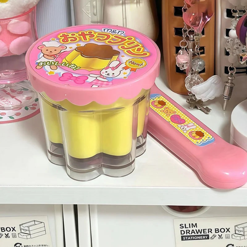 Feeding Pudding Feeding Toy Cute Pink Jelly Strawberry Pudding Set Desktop Ornament Models Desk interior for Children Funny Gift Beauty World Shop