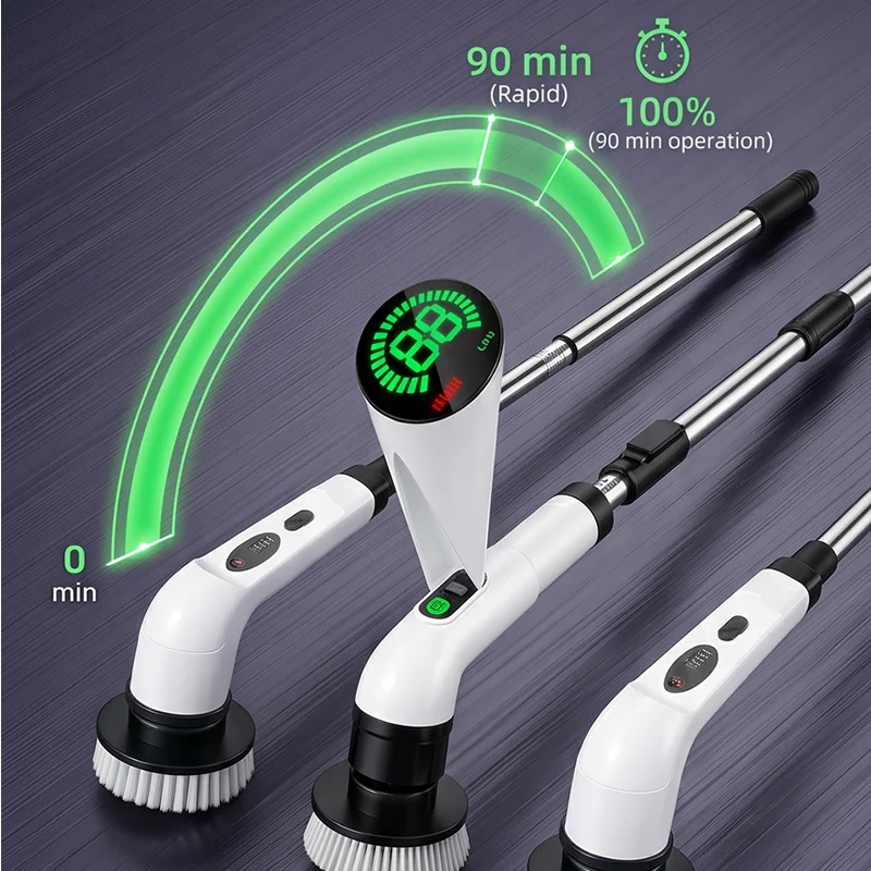 Household CordLess Electric Cleaning Brush Kitchen Gadgets Hair Brushes Bathroom Broom Toilet Mops Multifunctional Spin Scrubber Beauty World Shop