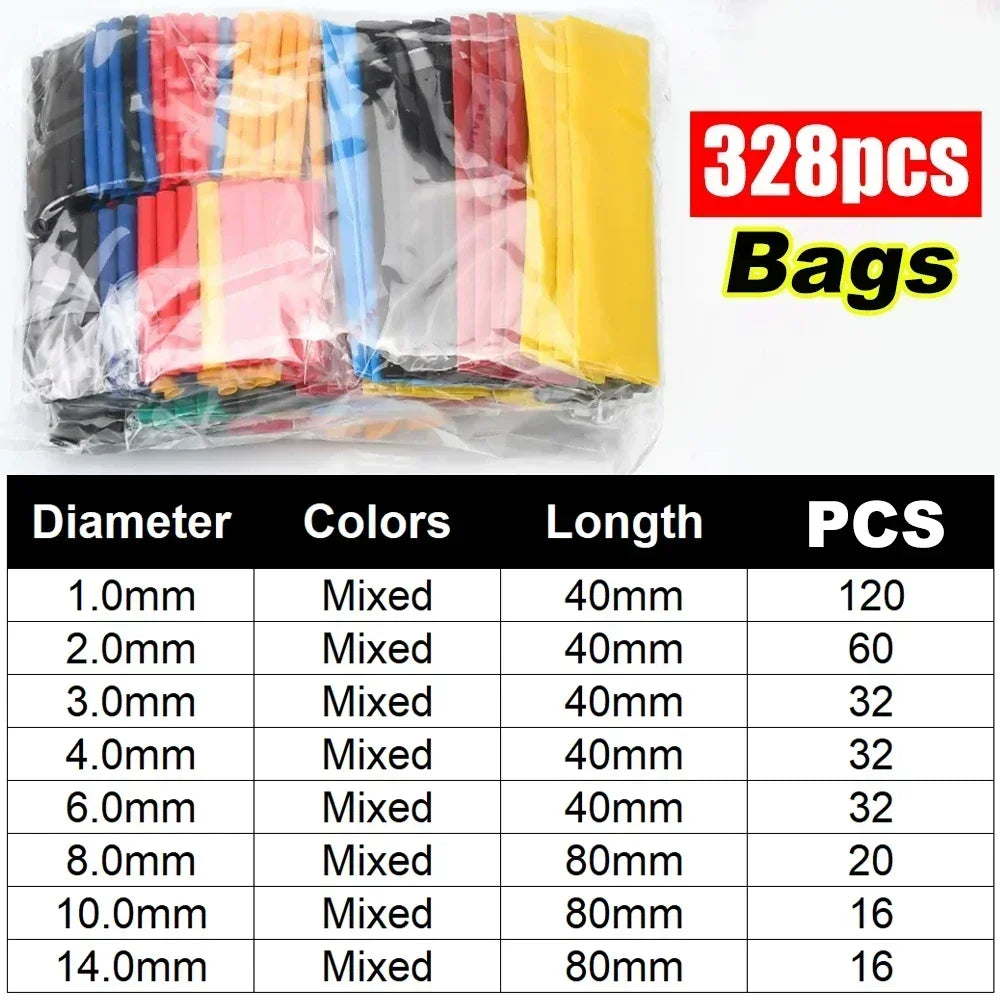 Heat Shrink Tube Kit Thermoresistant Tubing Heat Shrink Wire Wrapping Electrical Connection Cable Insulation Sleeved Protecter Beauty World Shop