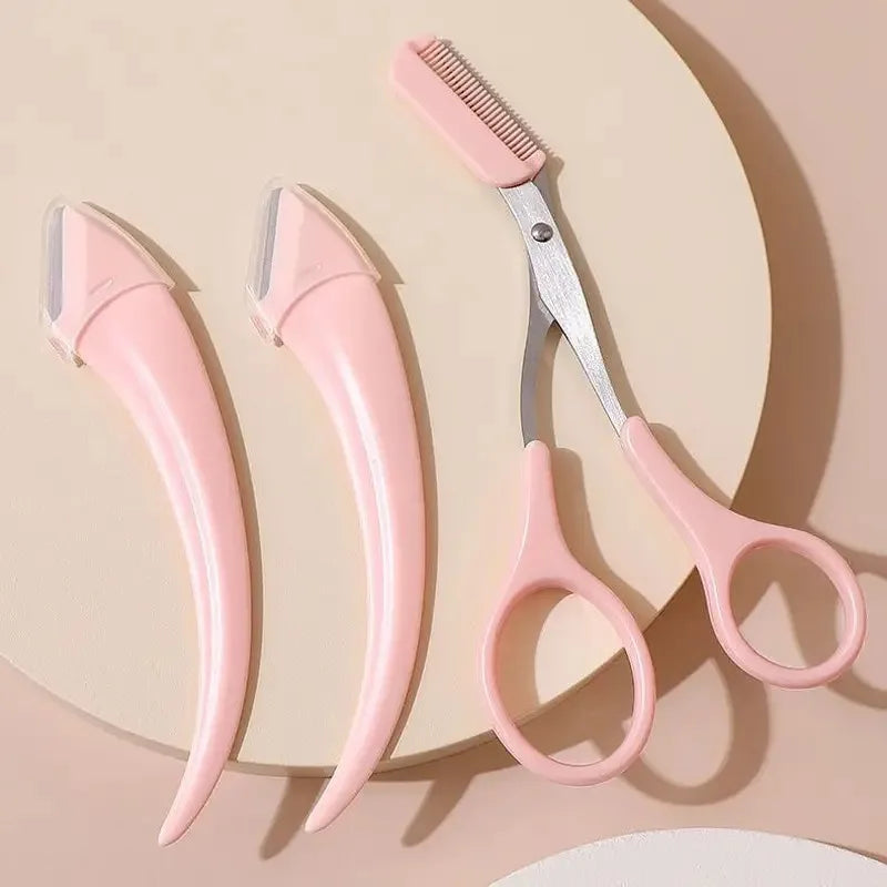 Eyebrow Trimmer Set, Curved Eyebrow Razor, Eyebrow Scissors With Comb, Convenient Easy Beauty Tools For Beginners Beauty World Shop