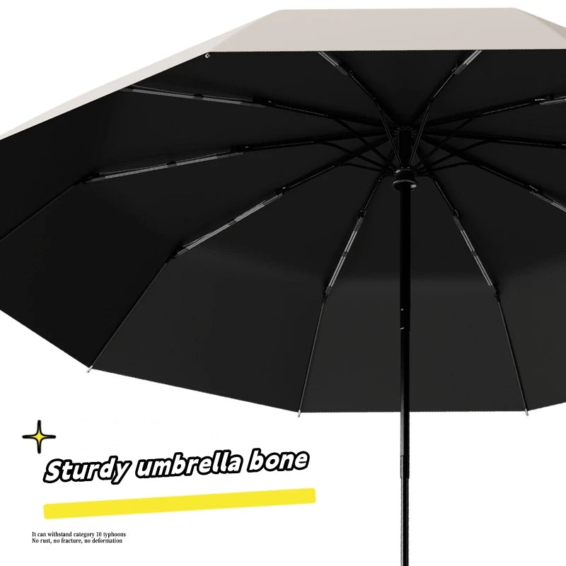 Extra Large Reinforced Wind-resistant Rain-resistant Dual-purpose UV-resistant Fully Automatic Ring-buckle Umbrella Beauty World Shop