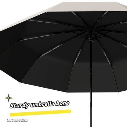 Extra Large Reinforced Wind-resistant Rain-resistant Dual-purpose UV-resistant Fully Automatic Ring-buckle Umbrella Beauty World Shop