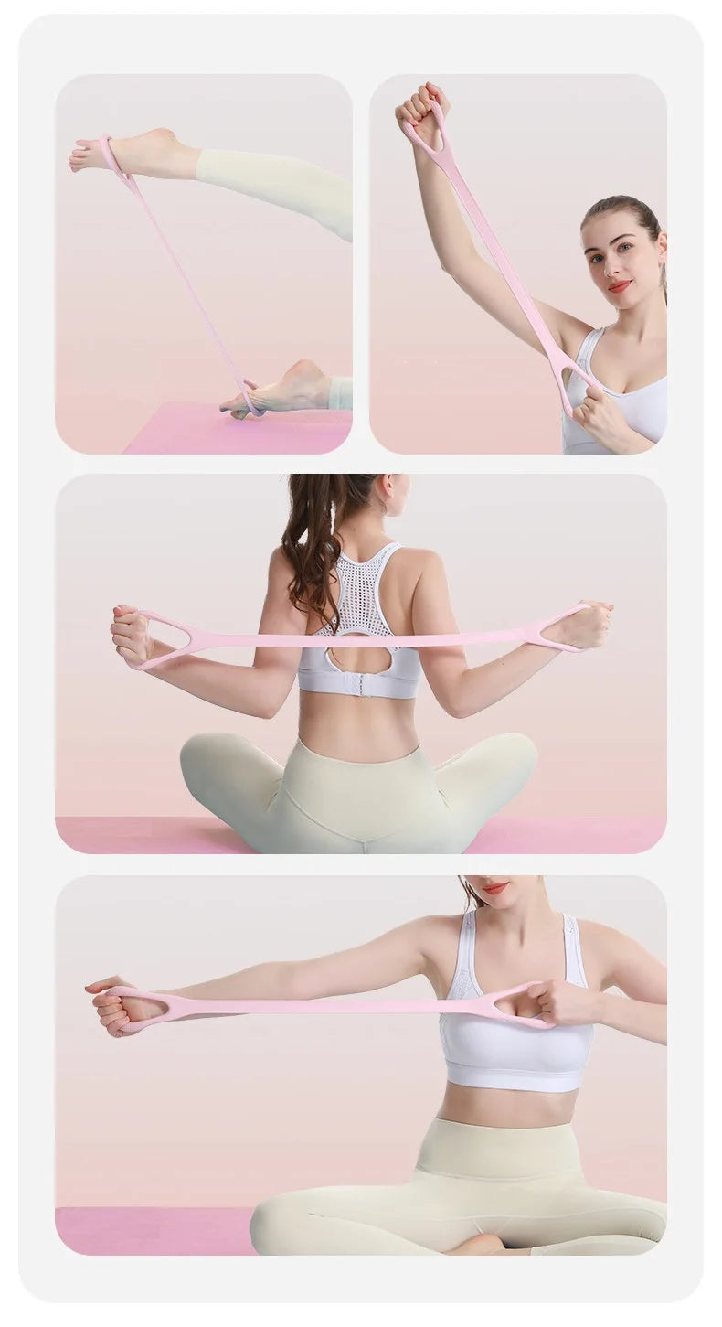 10-Piece Pilates Fitness Ring Set with Tensioner Yoga Resistance Bands Universal Elastic Band for Home Gym Workout Stretching Beauty World Shop