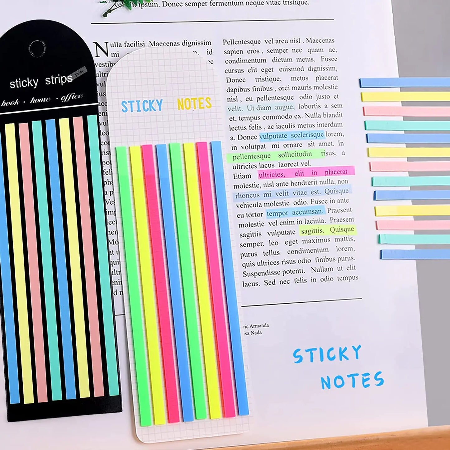 5 Roll 5 Colors Stickers Transparent Fluorescent Index Tabs Flags 5m Sticky Note Stationery Children Gift School Office Supplies Beauty World Shop