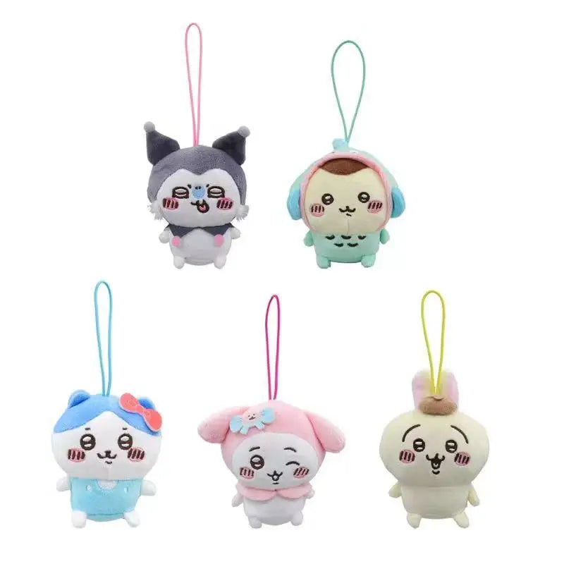 Chiikawa Self-deprecating Bear Collaboration Sanrioin Plush Doll Helo Kiity1 Melodyi Kuromev Sachiji Plush Toy Keychain Decorate Beauty World Shop