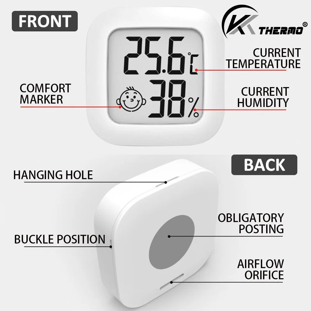 Digital Thermometer Hygrometer Indoor Room Temperature LCD Electronic Humidity Meter Sensor Gauge Weather Station For Home Beauty World Shop