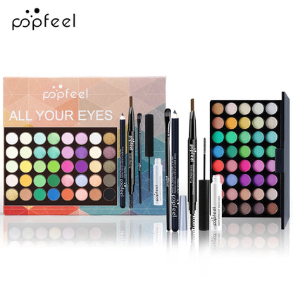 POPFEEL Eye Makeup Set, Eyeshadow Palette, Eyeliner, Mascara, Eyebrow Pencil, Makeup Tool Set Box, Gifts For Women Beauty World Shop