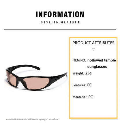 Y2K Silver Sunglasses Color Hollowed Out Future Sense Of Technology Hot Girls Net Red Sunglasses Women Sunglasses Trendy Men Beauty World Shop