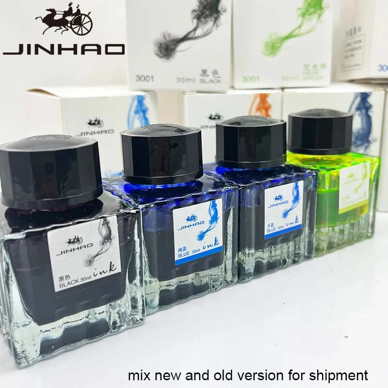 JINHAO 30ml Fountain Pen Ink Non-carbon Cartridge Refill Glass Bottled Fountain Pen Ink Stationery Office School Supplies Beauty World Shop