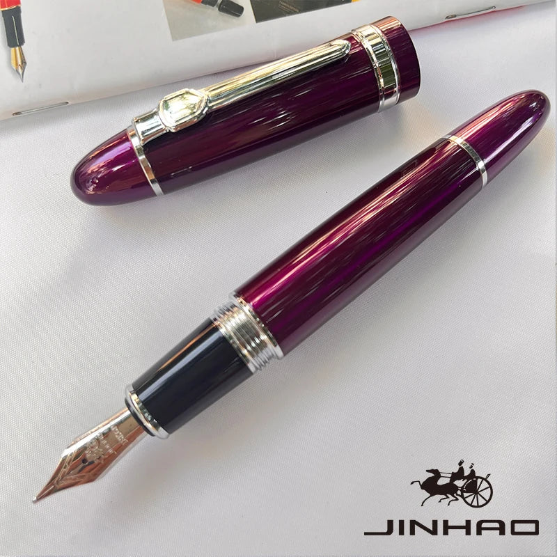 1 PCS JINHAO 159 Classic Design SIlver Trim Calligraphy Iridium Business Pen With Converter Beauty World Shop
