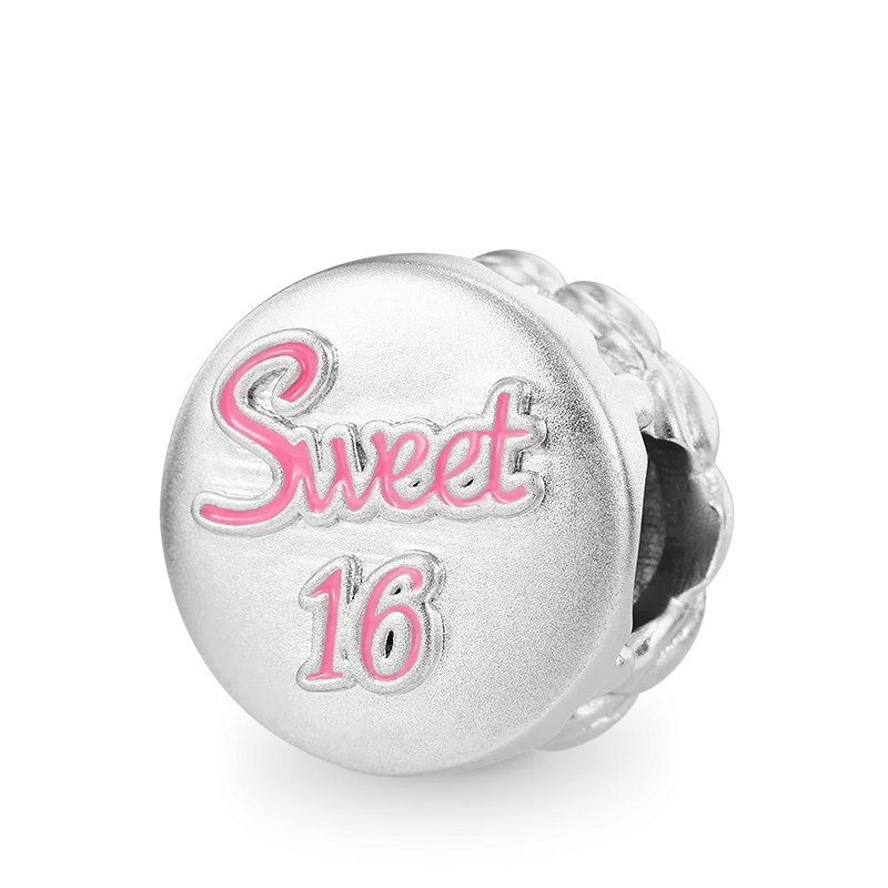 2025 Hot selling 925 Silver Pink Bird Moon Pendant Suitable for European Bracelets DIY Accessories Women's Charm Jewelry Gifts Beauty World Shop