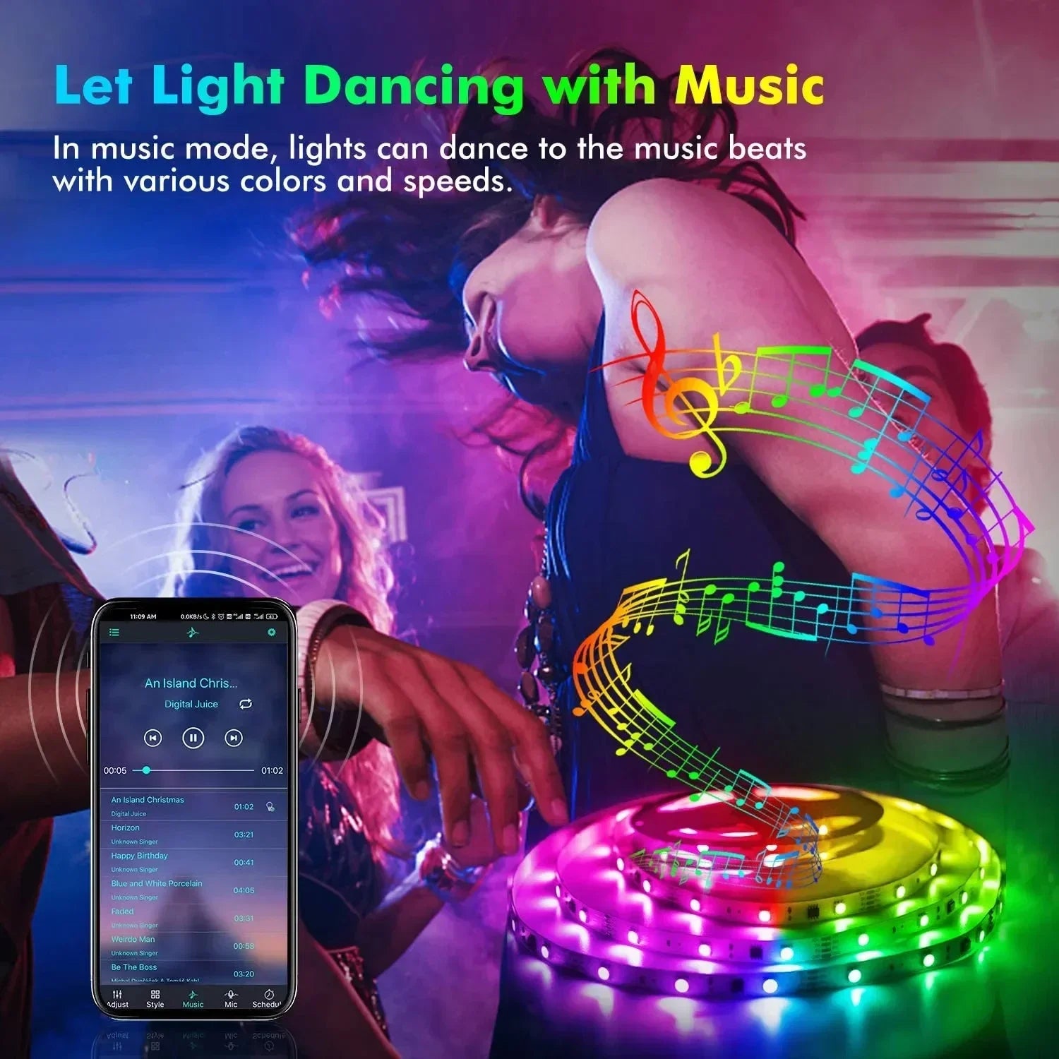 Bluetooth USB 5V RGB LED Strip Light 5050 Controller 5M Flexible Diode Lamp Tape Lights TV Background Lighting Desk Room Decor Beauty Fashion