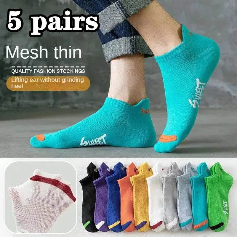 1pairs Men's Fashion Cotton Breathable Comfortable Ankle Socks, Men's Summer Socks Beauty World Shop