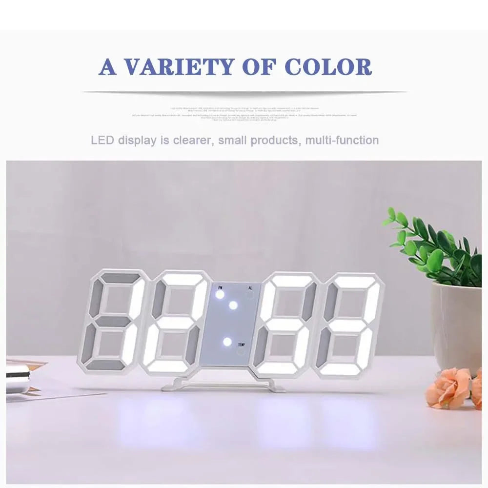 Table 3D LED Digital Alarm Clock Wall Clock Time/Date/Temperature for Home Kitchen Offices Clock Decoration Garden Clocks Beauty World Shop