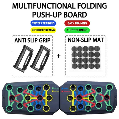Portable Multifunctional Push-up Board Set With Handles Foldable Fitness Equipment For Chest Abdomen Arms And Back Training Beauty World Shop