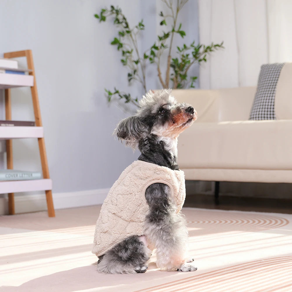 Fleece Warm Dog Cloth Sleeveless Soft Cozy Plush Vest Puppy Winter Overall for Small Medium Pet Sweatshirt  for Dog and Cat Beauty World Shop