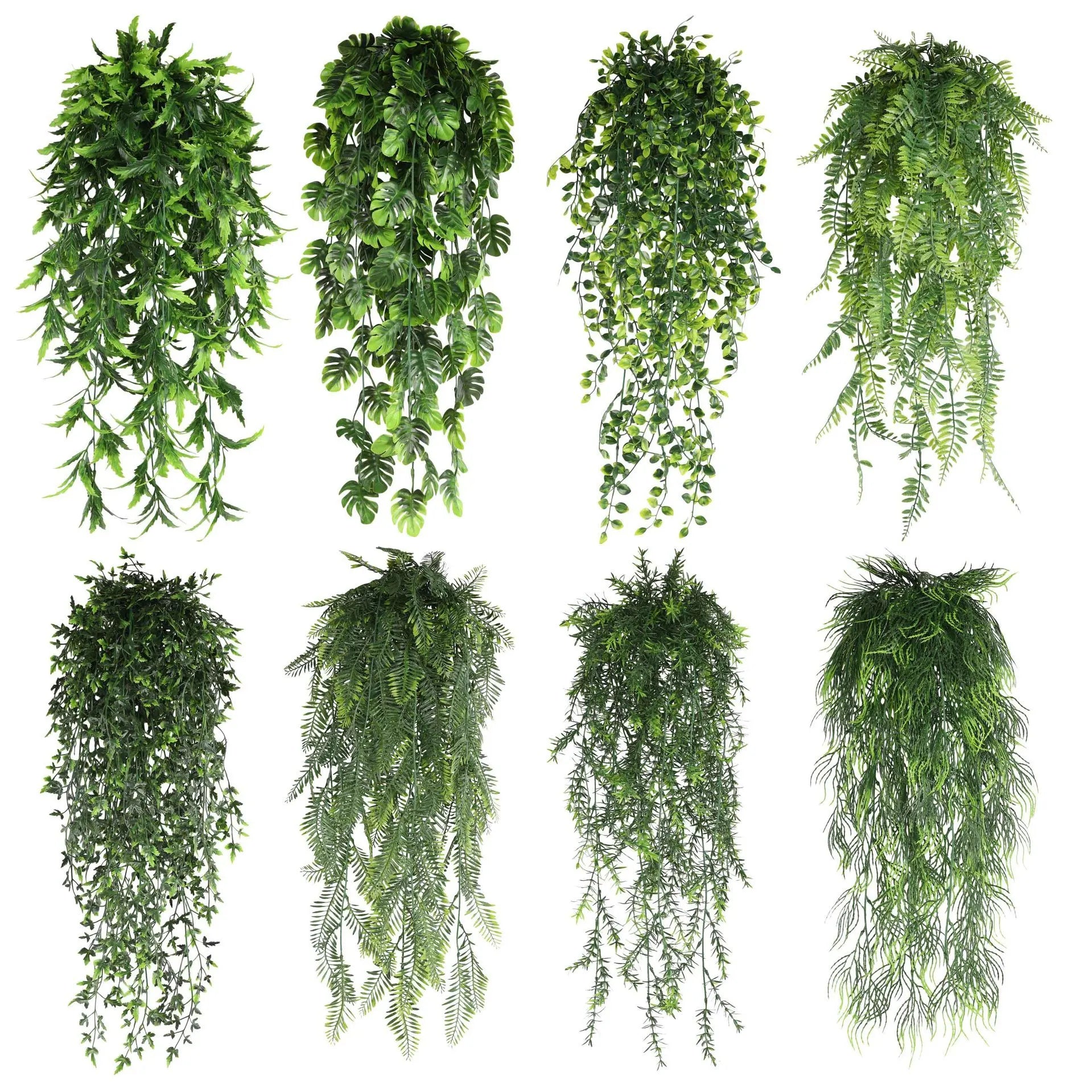 90cm Persian fern Leaves Vines Home Room Decor Hanging Artificial Plant Plastic Leaf Grass Wedding Party Wall Balcony Decoration Beauty World Shop