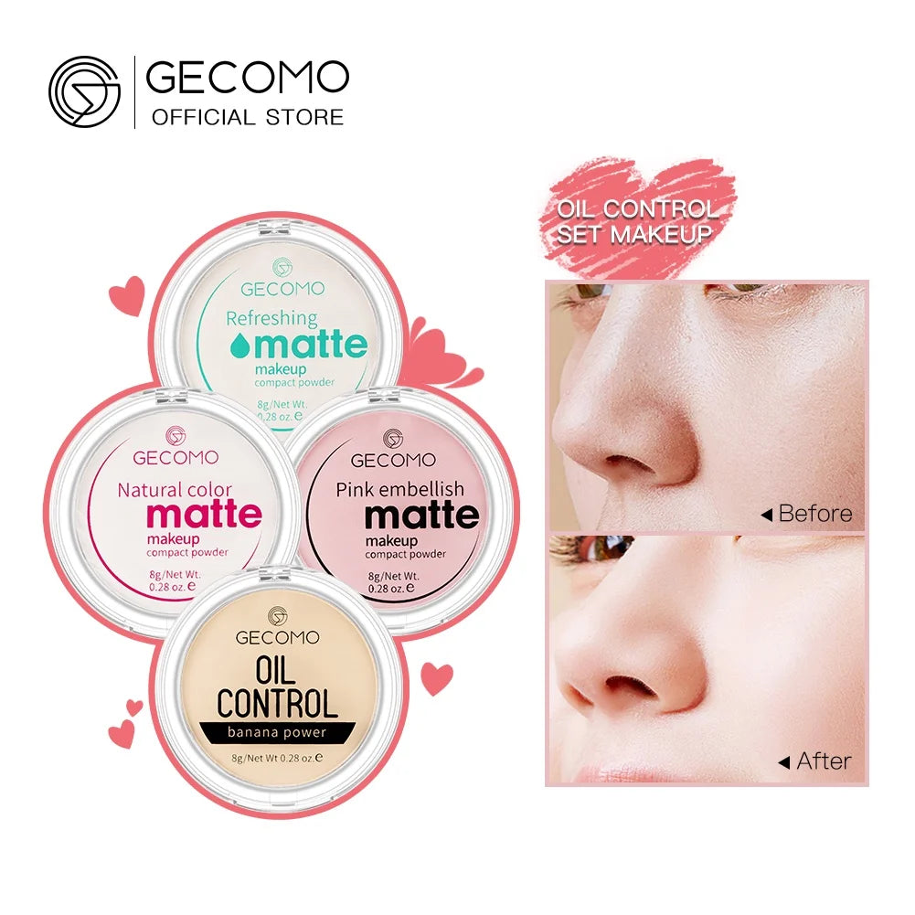 GECOMO Mattifying Compact Powder 12H Long Last Oil Control Silky Matt Makeup Setting Powder Translucent For All Skin Tones Beauty World Shop