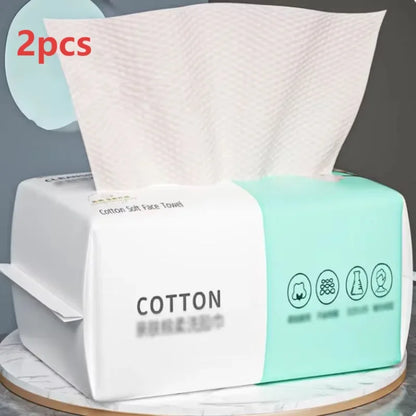 Reusable thickened face towel One pack of 50 pieces per pack Travel cleanser, wet and dry makeup remover, cotton soft fabric Beauty World Shop
