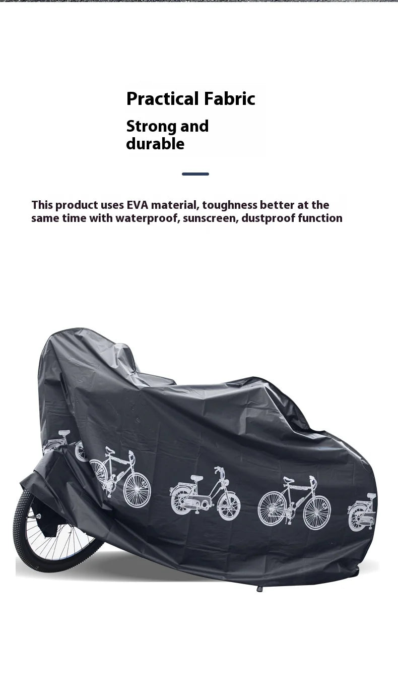 PEVA Material Mountain Bike Cover, Waterproof, Rainproof, Dustproof, Sunshade, Outdoor, Bicycle Accessories, 200*100cm Beauty World Shop