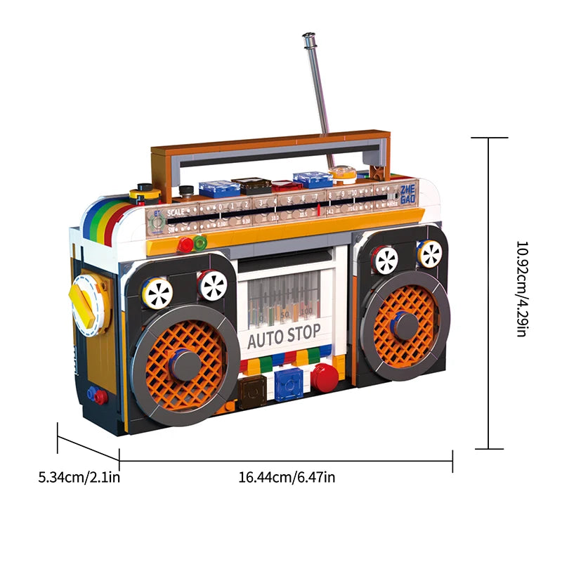 554PCS Color Radio Model Building Blocks Retro Small Home Appliances Assembly Bricks DIY Toys Decoration Children Holiday Gift Beauty World Shop