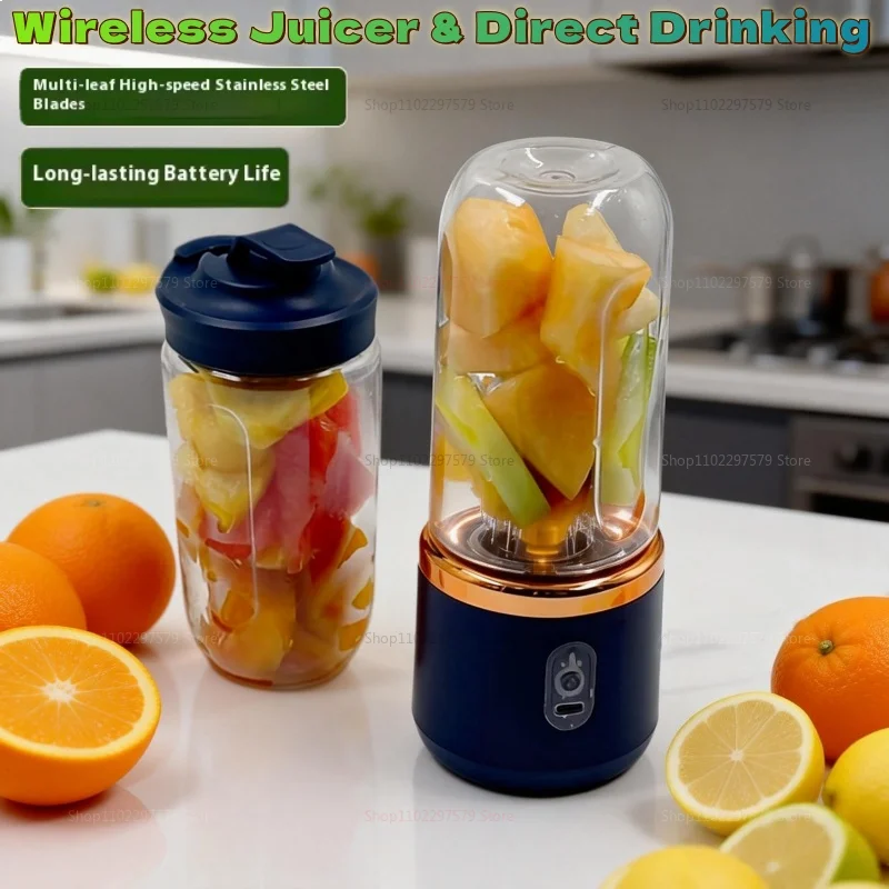 Double Cup Portable Blender USB Juicer Fruit Mixer for Smoothies Milkshakes and Juices Compact Food Processor Orange Juicer Beauty World Shop