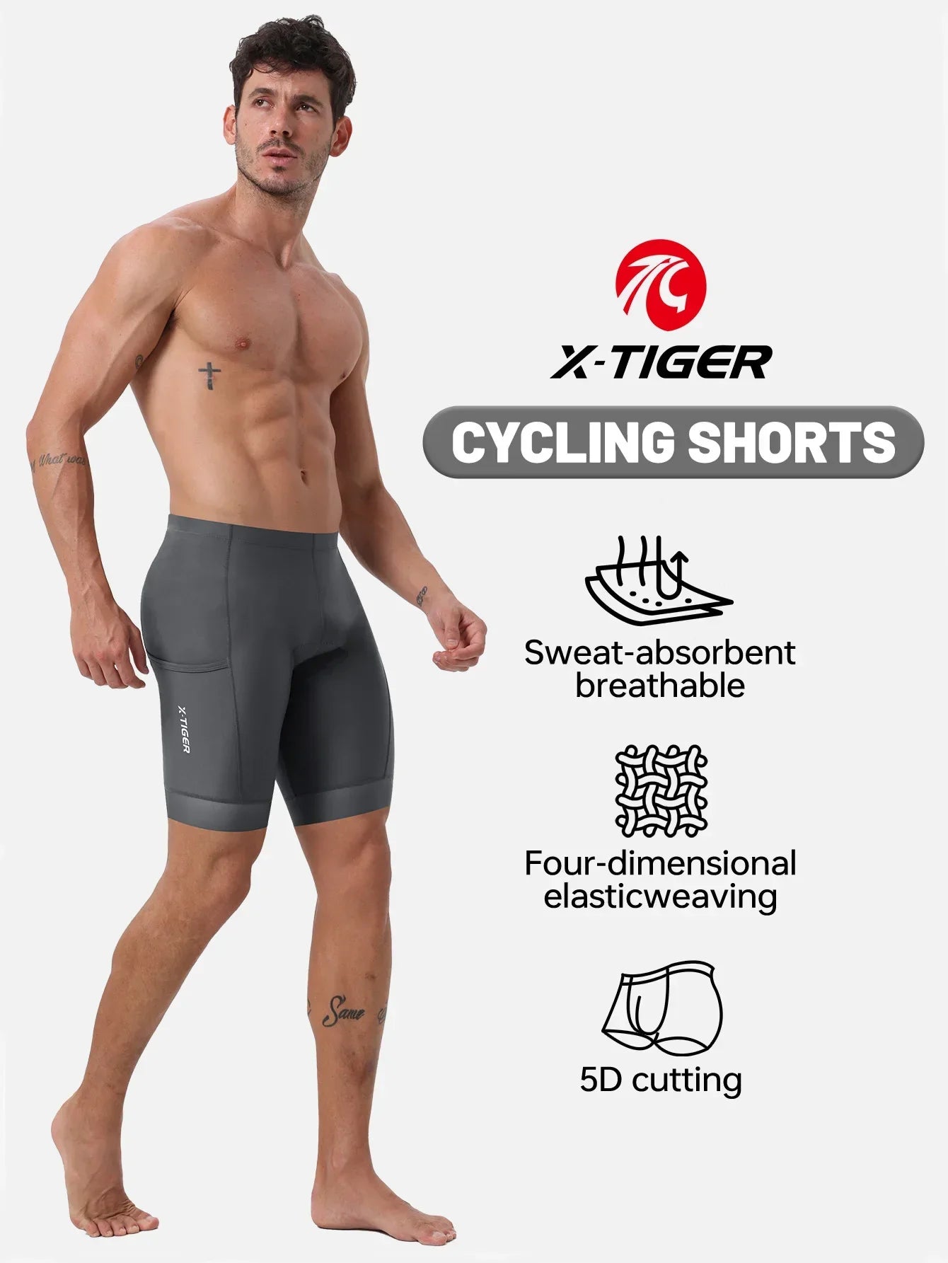 X-TIGER Cycling Shorts 6D Gel Cushioned Cycling Shorts MTB Cycling Briefs Cycling Lounge Pants Yoga Pants Sports Fitness Pants Beauty World Shop