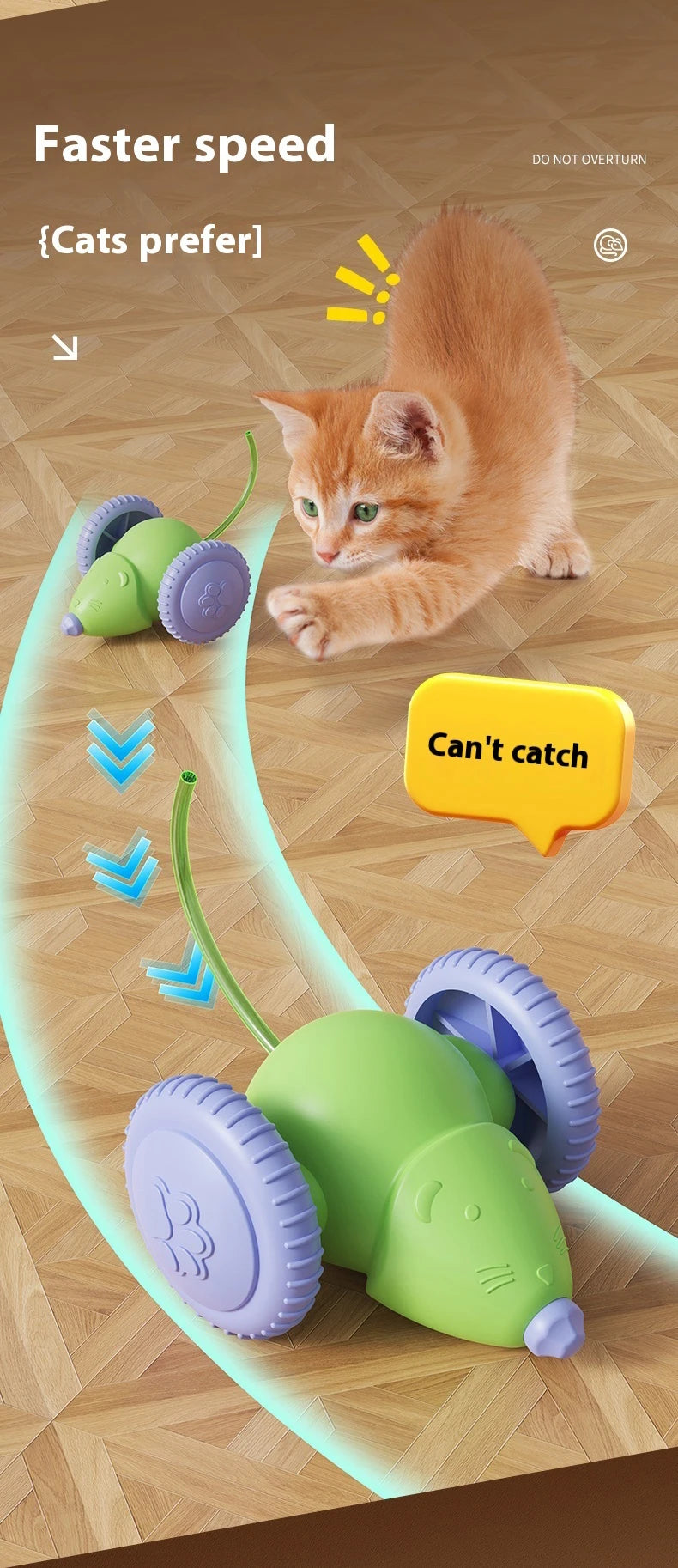 Electric Mouse Car Pet toys Interactive Cat Toy Rechargeable Automatic Teaser with Intelligent Obstacle Avoidance Pet Products Beauty World Shop