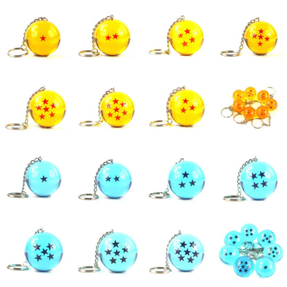 2.7cm 7PCS/set Dragon Ball Z Anime Son Goku Shenron Dragonball Crystal Ball Resin Action Figure Model Toy Kids GIft Keychain Beauty World Shop