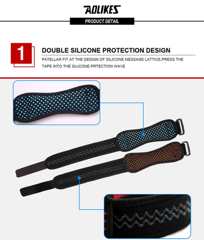 AOLIKES 1PCS Knee Braces for Knee Pain,Patella Knee Support Strap,Adjustable Patellar Tendon Stabilizer Band for Basketball Beauty World Shop