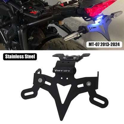 MT-07 2024 Motorcycle License Plate Holder Rear Tail Tidy Fender Eliminator Kit Bracket For YAMAHA MT07 MT 07 FZ-07 2013-2023 Beauty World Shop
