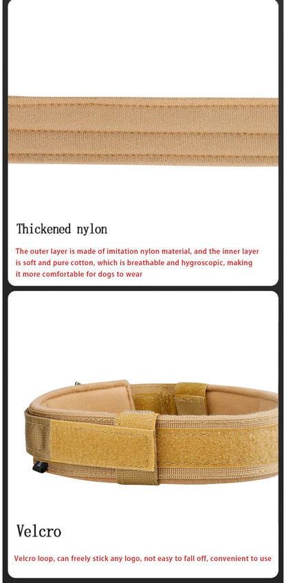 Pet Products Outdoor Tactical Dog Collar Metal Buckle Breathability Nylon Collar Medium and Large Dog Training Neck Collar Dog Beauty World Shop