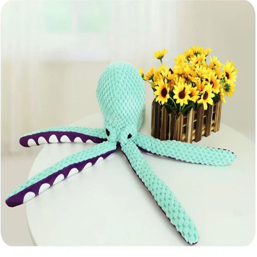 Dog pet plush octopus toy interactive sound anti-demolition home large and small dog boredom companion toy Beauty World Shop
