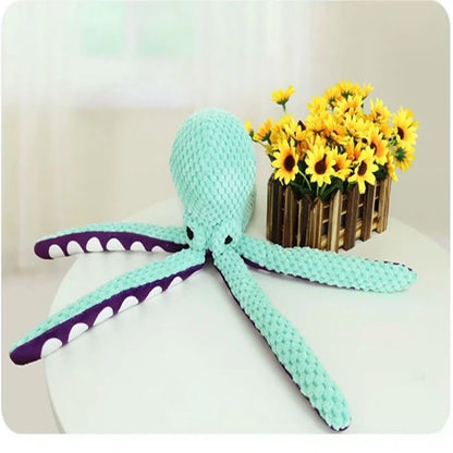Dog pet plush octopus toy interactive sound anti-demolition home large and small dog boredom companion toy Beauty World Shop
