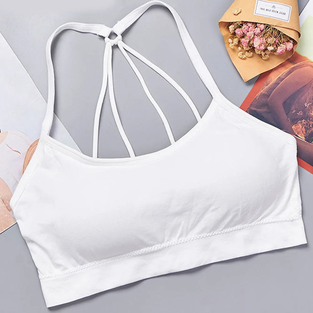 Sports underwear Women Yoga Fitness Seamless Crop Top Wide Letter Straps Comfortable Workout Activewear Beauty World Shop